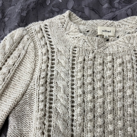 Wilfred cropped Ivory Cable knit sweater - Picture 5 of 7